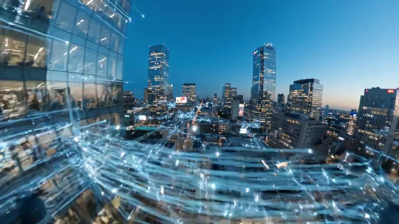 Horizonte Urbano Deslumbrante ao Anoitecer: Uma Vista Hipnotizante da Arquitetura Moderna Contra o Céu Crepuscular com Edifícios Iluminados e Vida Urbana Vibrante