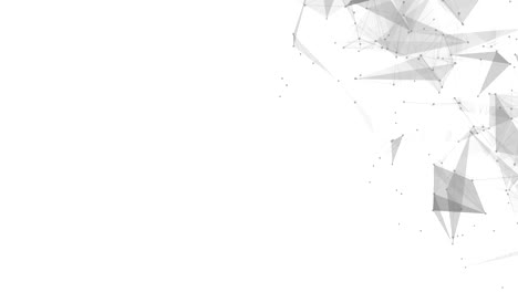 abstracto baja polimolécula y blanco brillante tecnología estructura de conexión comunicación red de malla social fondo poligonal. suave limpia presentación de negocios profesional movimiento