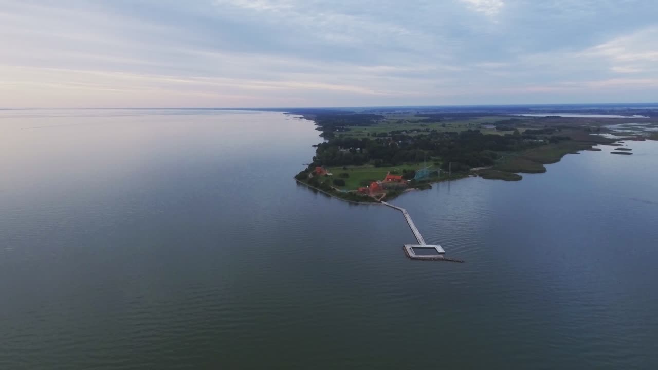 Bird Migration Ornithological Ringing Station in Vente Horn. Aerial Arc Right