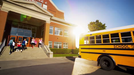 students arriving at school