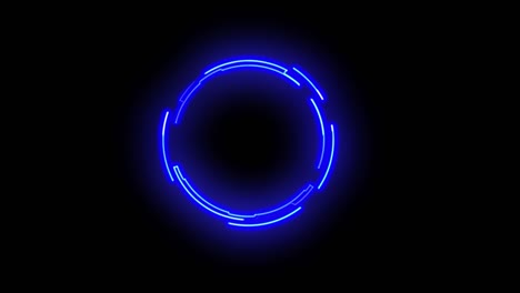animación línea de neón sin costuras moviéndose continuamente en un círculo. círculo de animación 2d con líneas de neón.