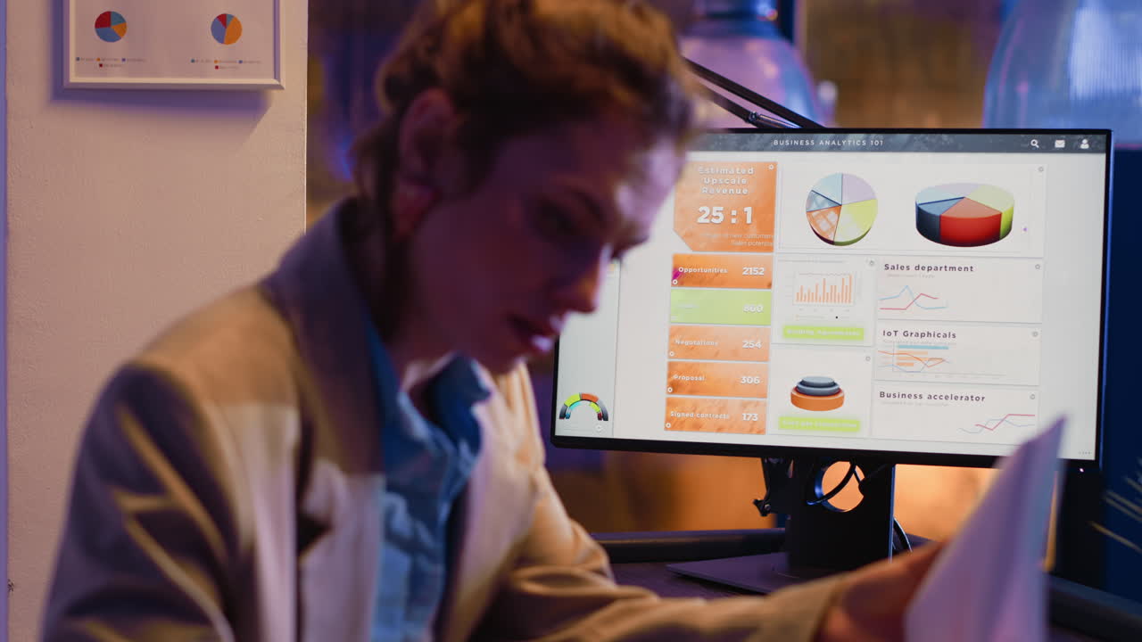 Businesswoman Working on Data Analytics
