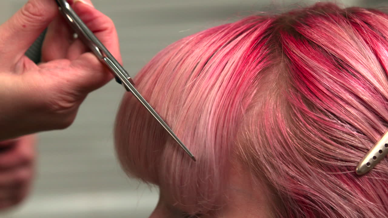 Corte y coloración en el salón de belleza