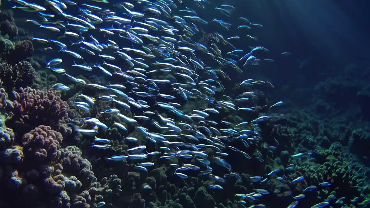 산호초 의 물고기 무리
