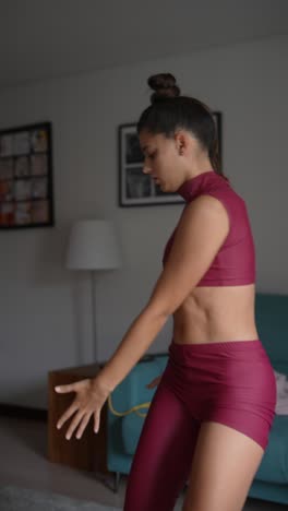 woman in fitness apparel dancing