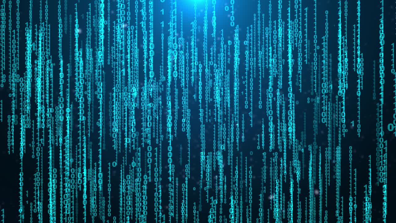 Code digital binary code falling loop background virtual space loop Animation.