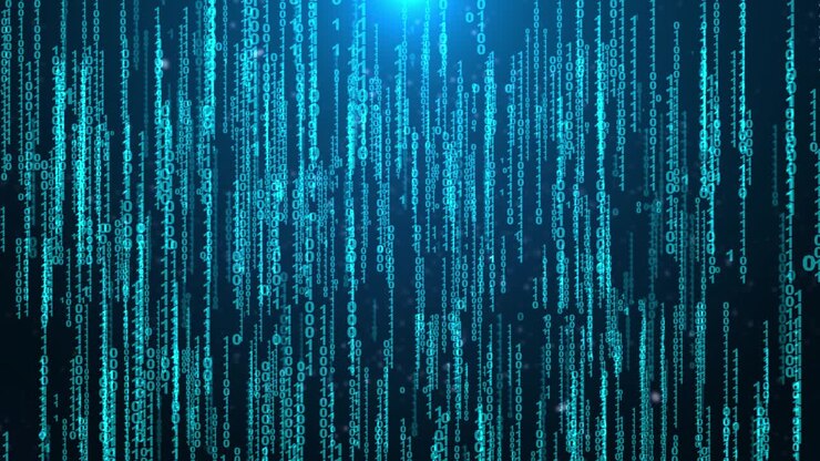 Code digital binary code falling loop background virtual space loop Animation.
