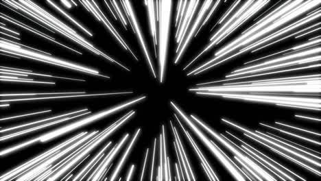 animación hiper salto moviéndose a través de estrellas blancas en el universo