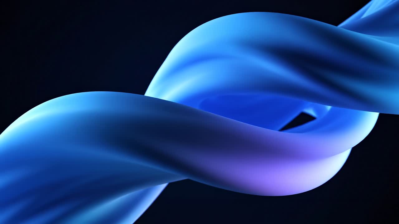 Abstract video with flowing blue shapes, top-down angle, dark background, futuristic style