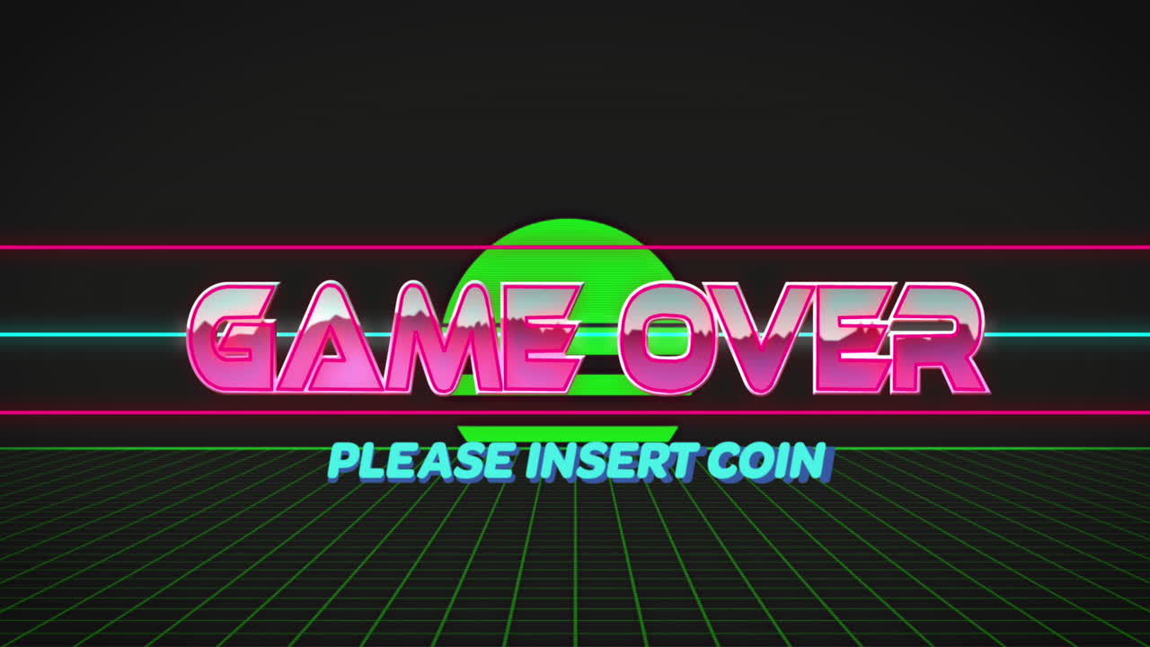 검은색 배경에 움직이는 구름과 오렌지색 칼레도스코픽 위의 레벨 업 텍스트의 애니메이션