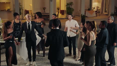 elegant evening party with friends and guests