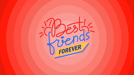 animation of best friends forever text on red background