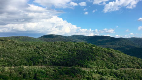 a view over the green hills