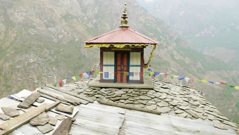 high-altitude monastery in nepal, village prok, manaslu circuit trek.