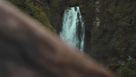 view of cascading peguche waterfalls in otavalo