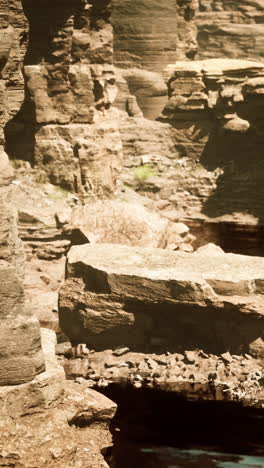 arid canyon landscape: towering rock formations and rugged terrain