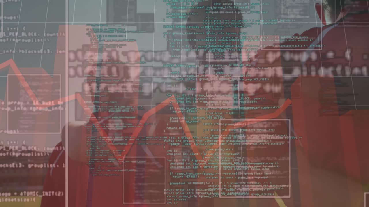 animación de la línea roja y procesamiento de datos sobre jugadores de rugby en estadios deportivos