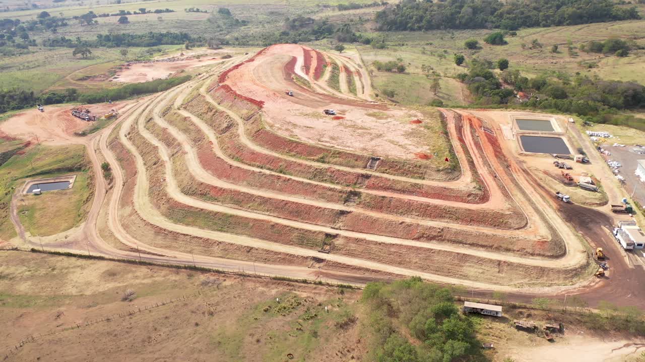 vista superior aérea de un vertedero de basura de la ciudad
