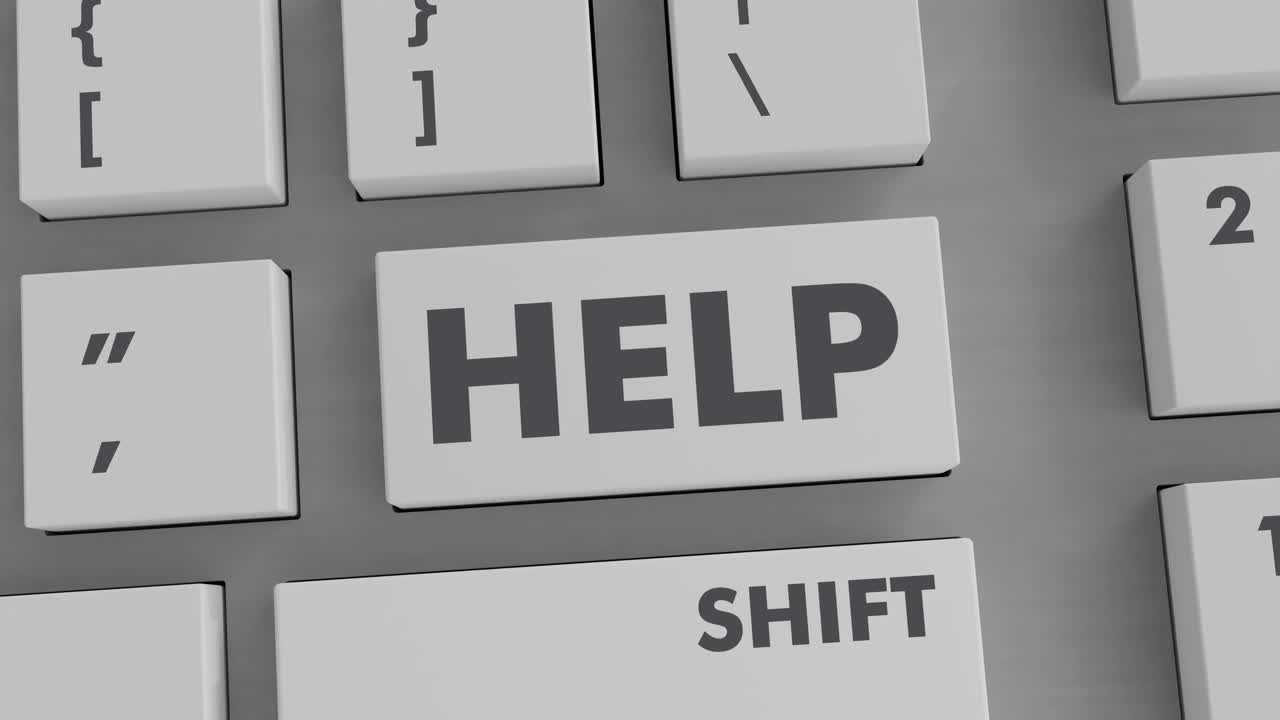 нажатие кнопки помощи на клавиатуре