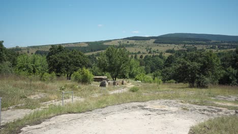 Nature-Backgrounds-On-The-Preserved-Natural-Landmarks-Of-Thracians-Dolmen-At-Hlyabovo,-Bulgaria