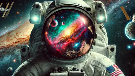 astronauta en el espacio profundo