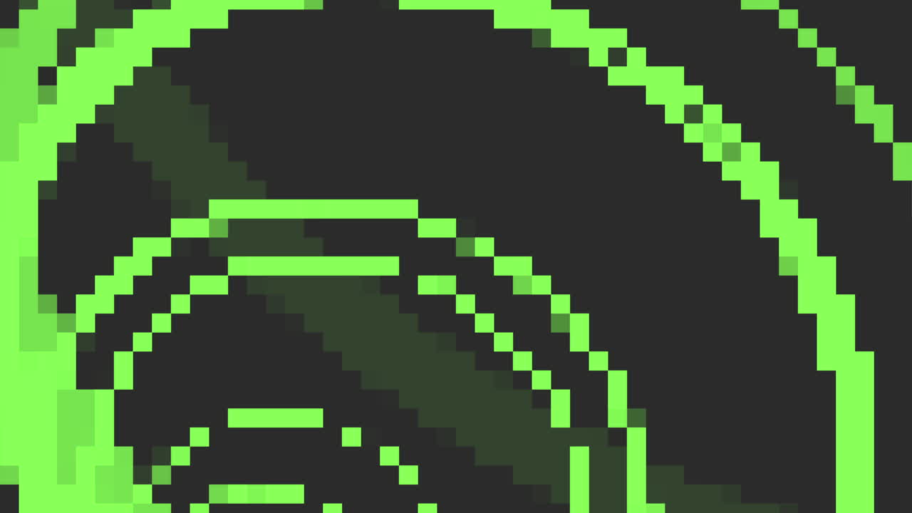 Motion colorful small gradient green pixels 1