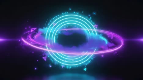 Abstract Neon Rings and Energy Vortex