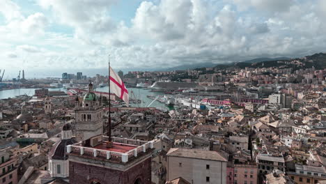 aerial view of genoa, italy
