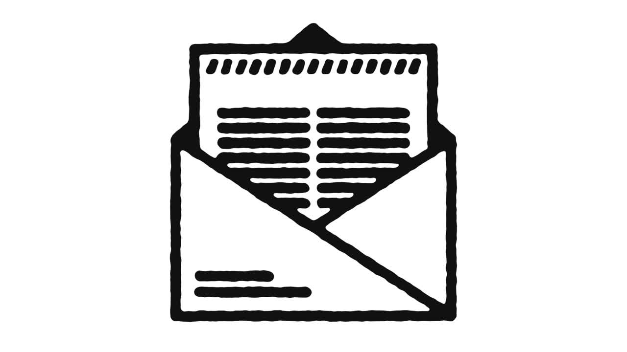 Mail Notification Icon Animation Footage & Alpha Channel