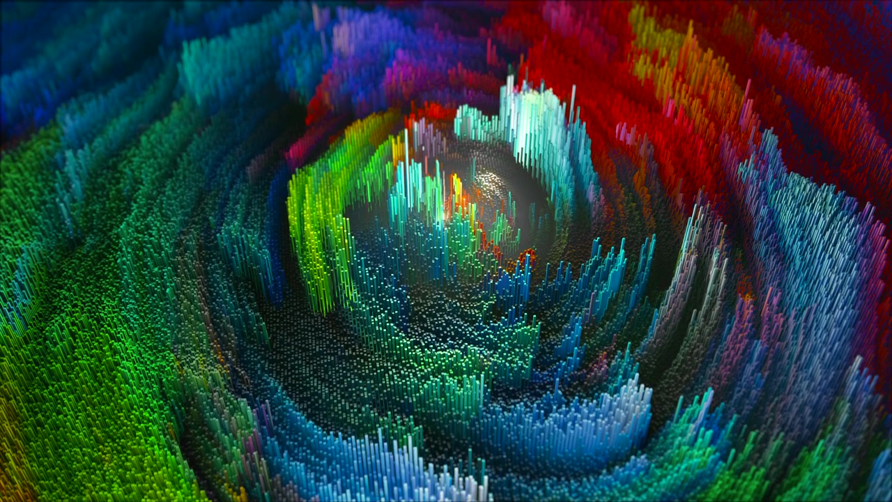 Vortice di dati digitali astratto e colorato in loop