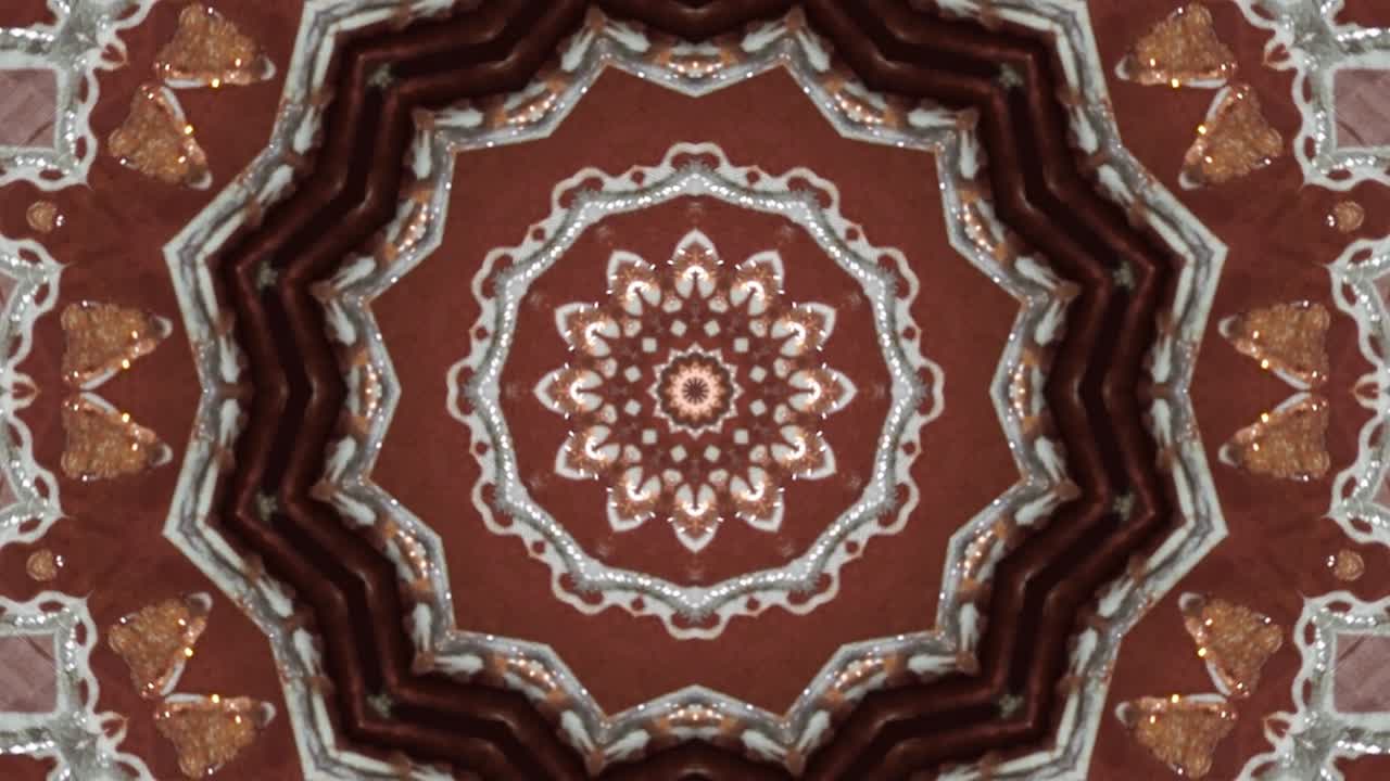 VJ döngüsü sarı bilim kurgu tüneli 3D yansıma soyut arka plan