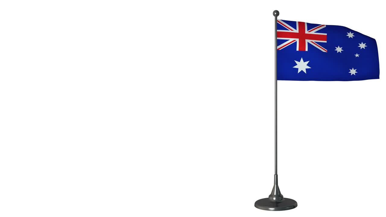 오스트레일리아의 작은 발이 발 기둥에 날아다니고 있습니다.  화면 배경, 알파 채널 4k