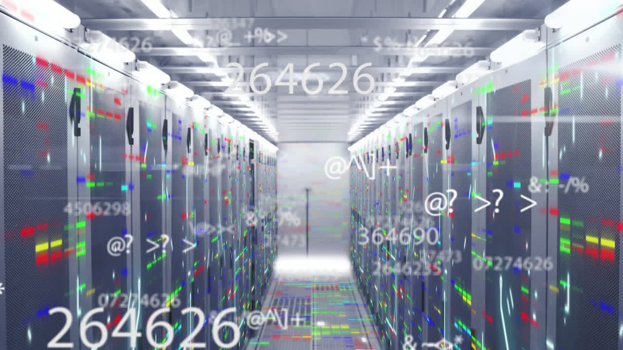 Animation of scientific data processing over server room