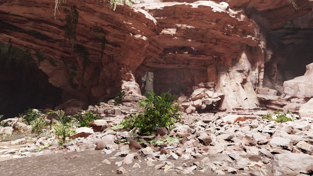 солнечный вход в пещеру в скалистом каньоне