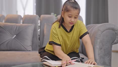 indian kid girl studying in panic before exams