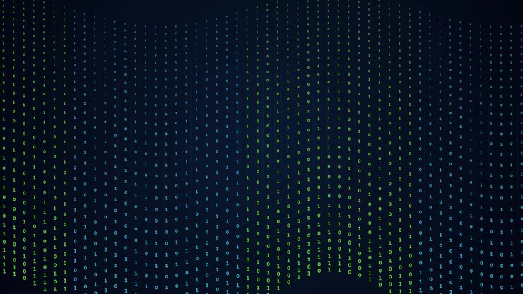 Abstract Digital Wave of Binary Code Data Flow