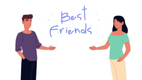 best friends lettering with couple