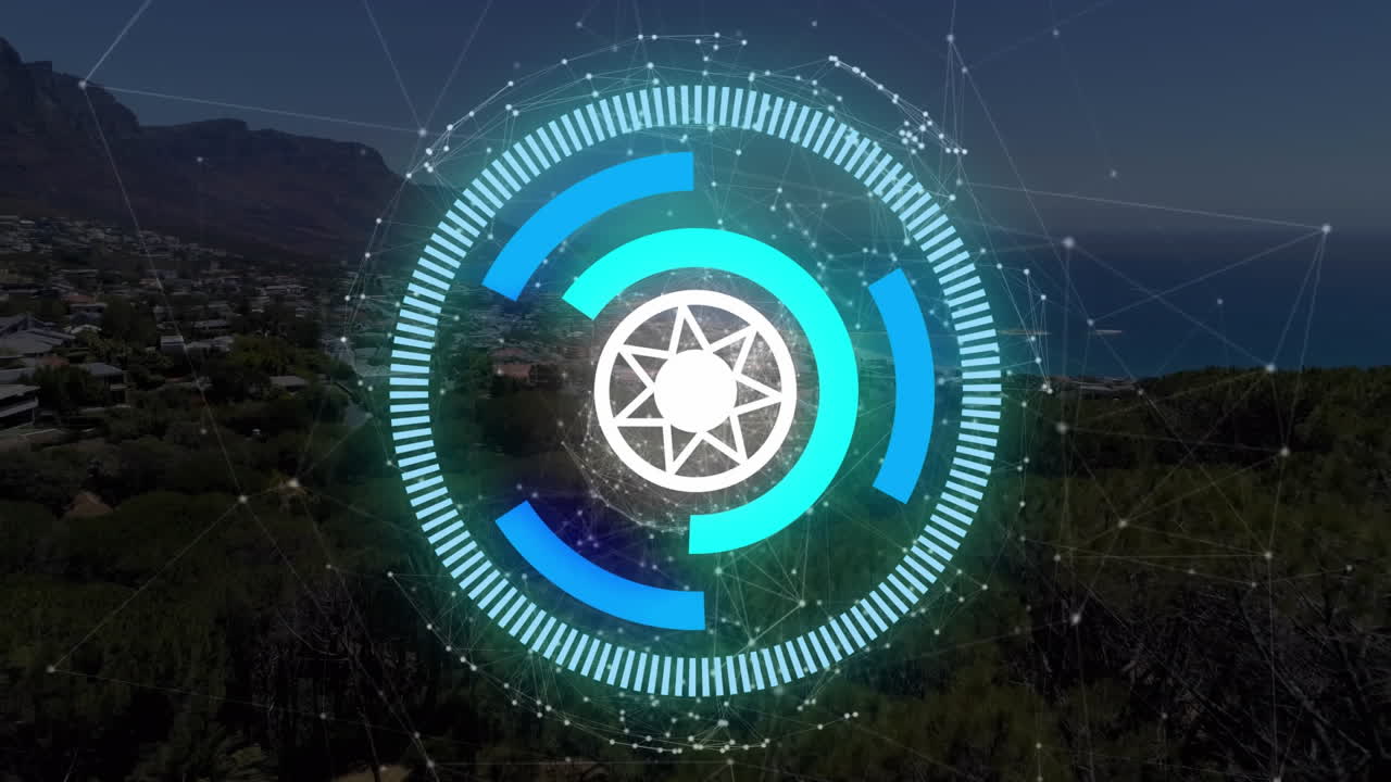 animación del procesamiento de datos de escaneo de alcance sobre el paisaje