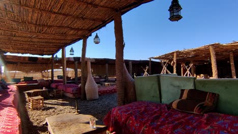 storage location in the desert of morocco built from straw to provide shade in strong sun