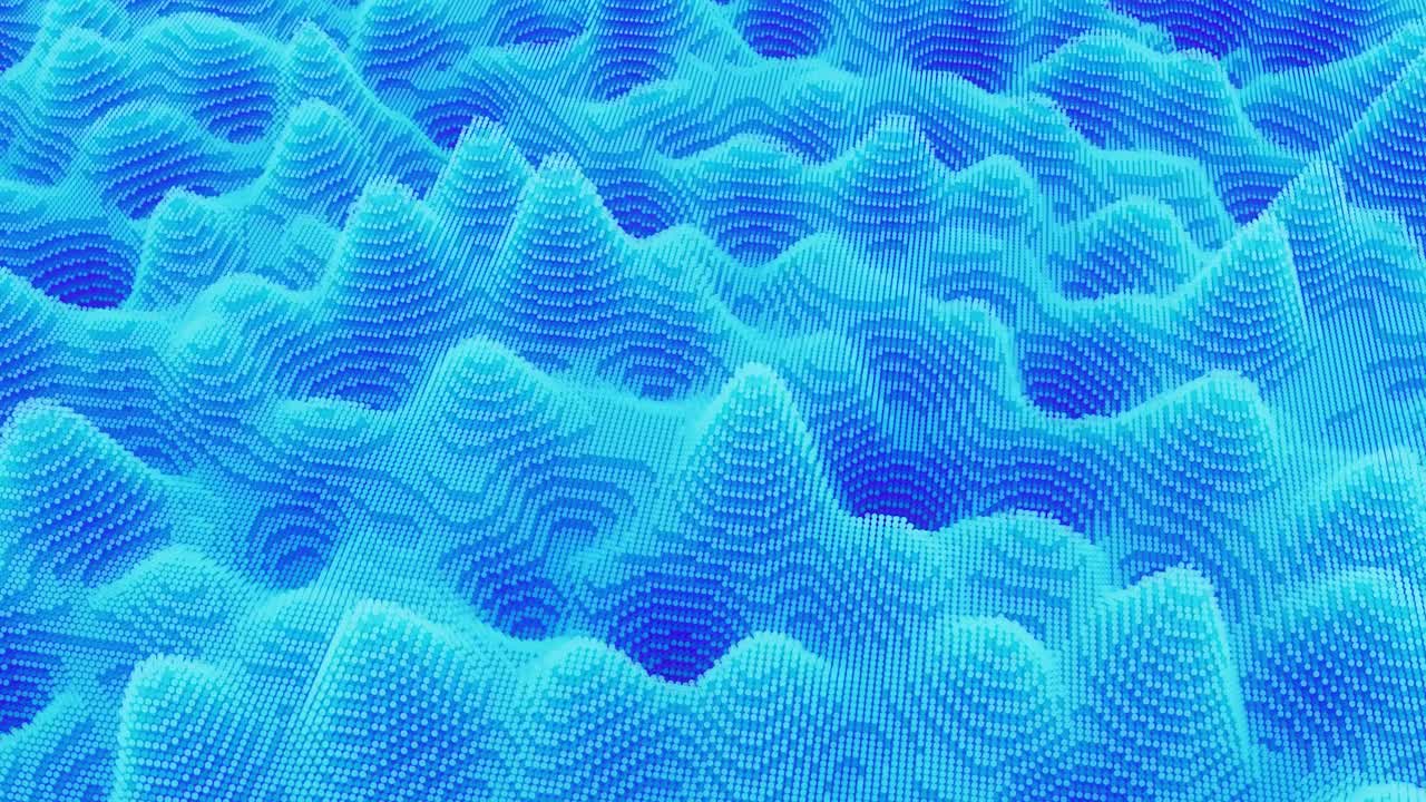 Abstract 3D Pixelated Landscape