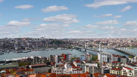 great view of istanbul from the galata tower.turkey. european part of the city. timelapse.