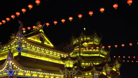 colorful light with lantern decoration during chines new year