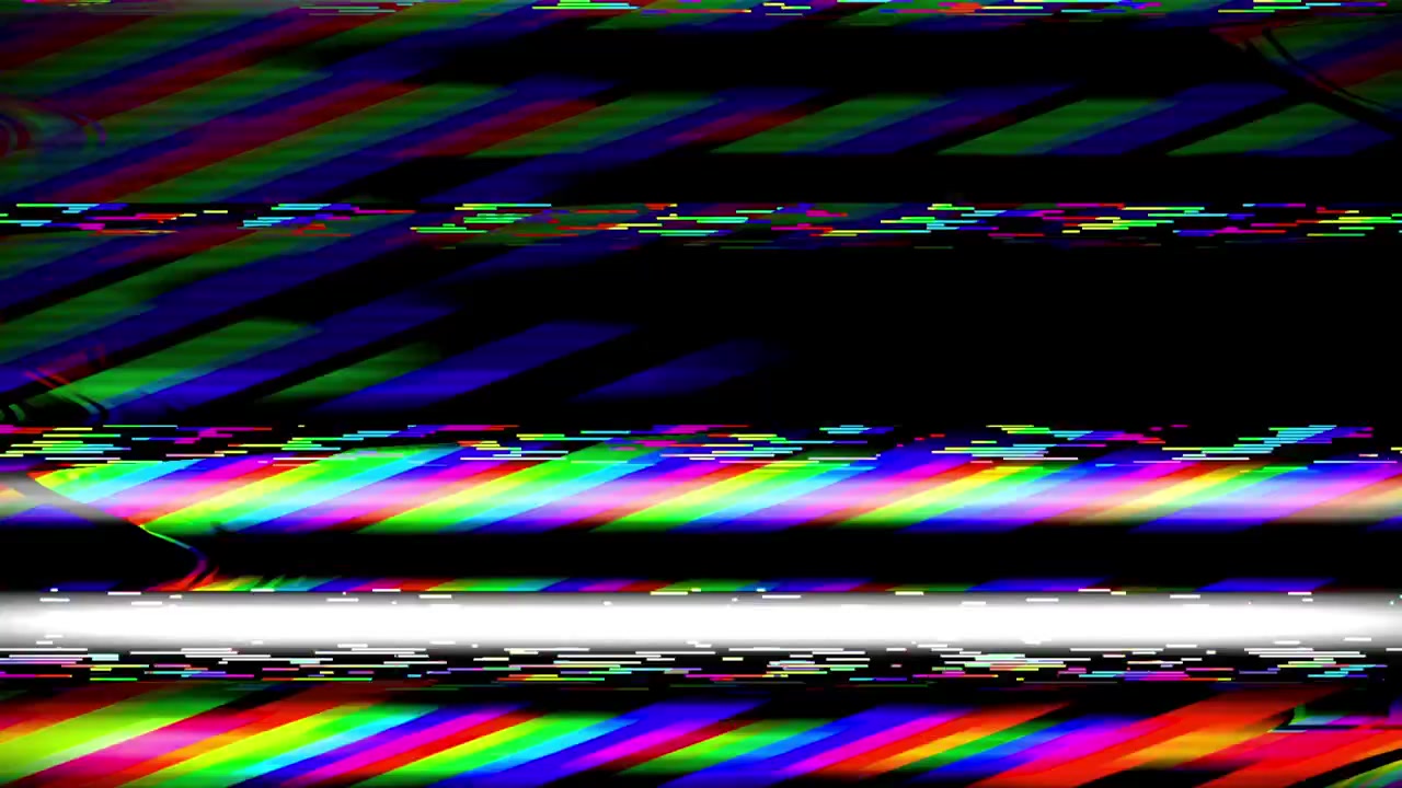 Digital Glitch Effect with Colorful Static Interference