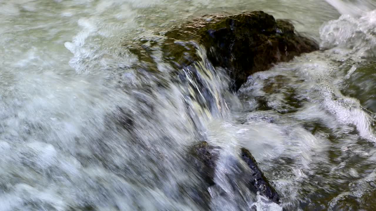 fast water flowing over rocks