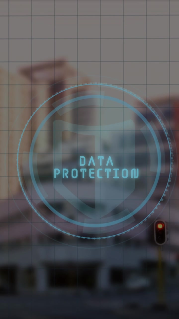 Animation of data processing over cityscape
