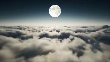 a majestic full moon illuminating the night sky above a sea of soft clouds, creating a dreamy and serene atmosphere perfect for reflection and inspiration
