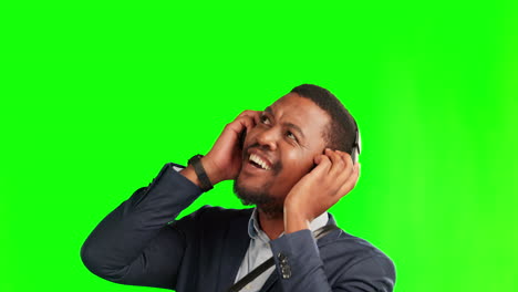 Music,-dance-and-business-with-black-man-on-green