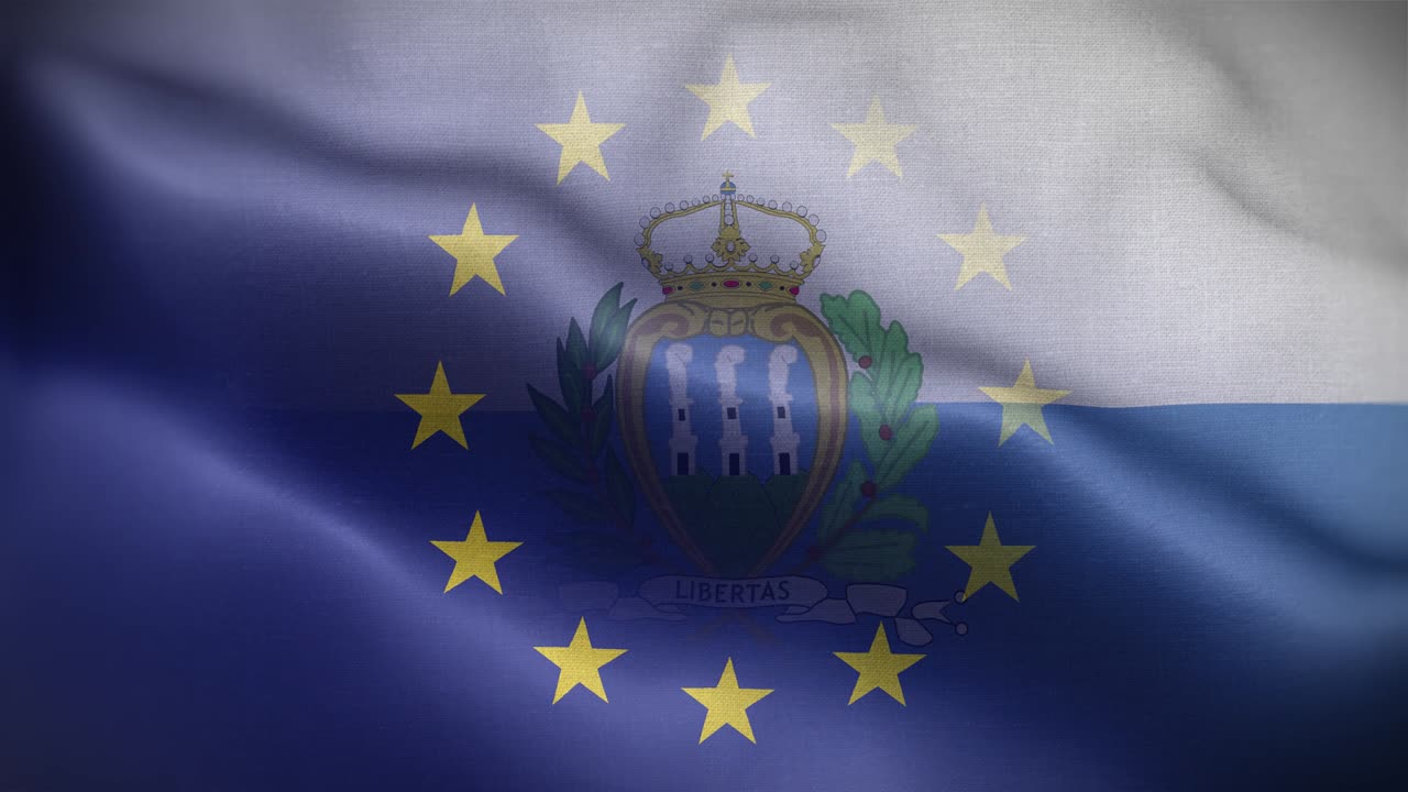 EU Bandiera di San Marino Sfondo in loop 4K