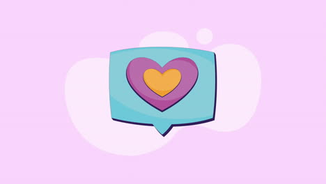 cute speech bubble with a heart