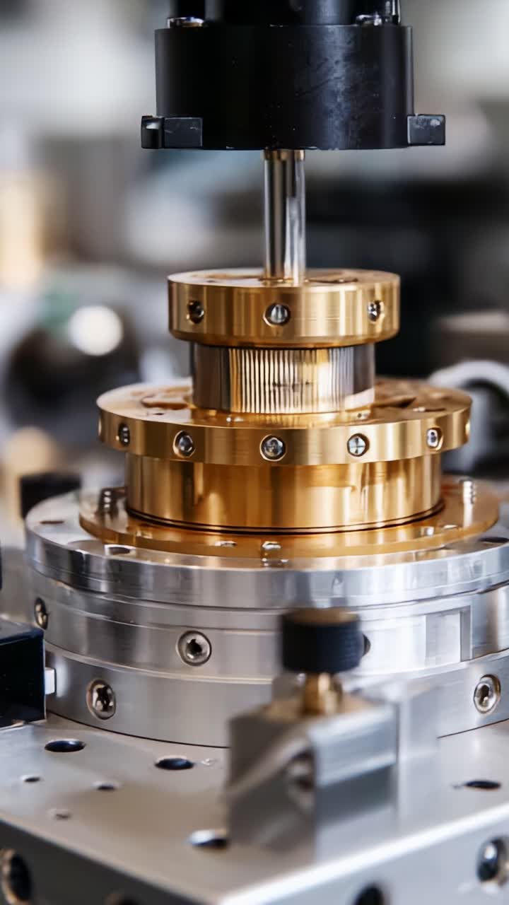 Close-up of intricate mechanical components showcasing the precision engineering and design of high-tech machinery in industrial applications and manufacturing processes